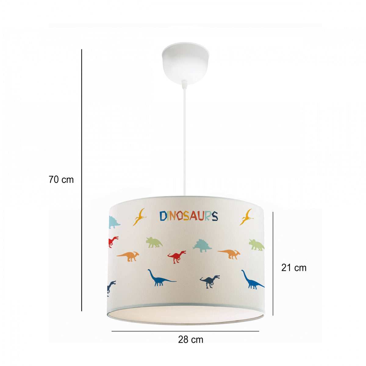 GloboStar® DINO 204-0014 Παιδικό Κρεμαστό Φωτιστικό Φιγούρα Μονόφωτο 1 x E27 IP20 Λευκό Ύφασμα - Μ30 x Π30 x Υ70cm - ledmania.gr