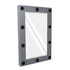 GloboStar® MAKEUP MIRROR-60x90-6 Μοντέρνος Καθρέπτης Μακιγιάζ με Πλαίσιο Φυσικού Ξύλου με Διακόπτη On/Off 10 x E27 AC220-240V - Μ60 x Π7 x Υ90cm - Γκρι Ανθρακί - ledmania.gr