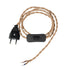 GLOBOSTAR® WHIP 77672 Μοντέρνο DIY Πλεκτό Καλώδιο με Ντουί 1 x E27, Διακόπτη On/Off & Πρίζα AC 220-240V IP20 - Καφέ & Μαύρο - Μ150 x Π2.7 x Υ1.9cm