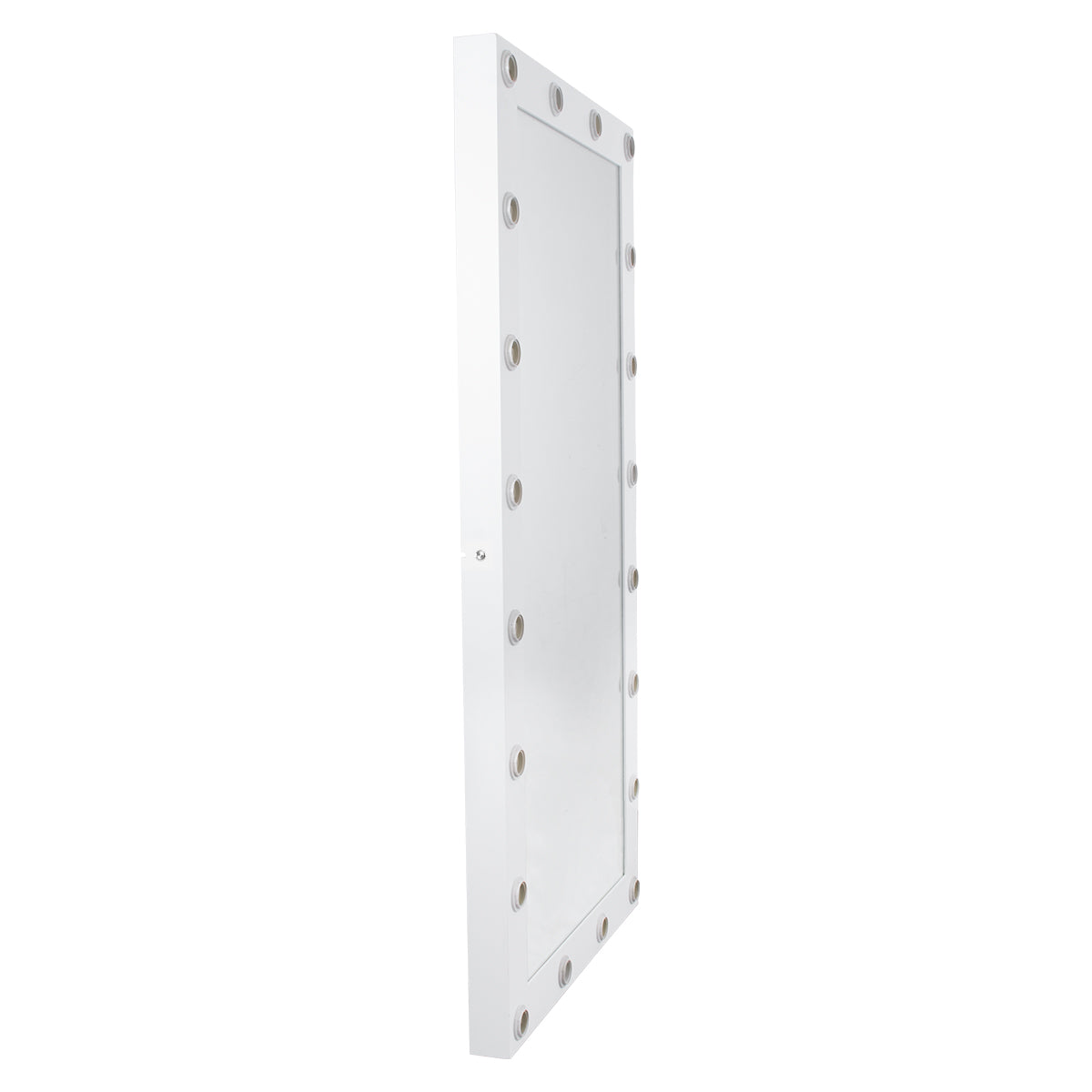 GloboStar® MAKEUP MIRROR-160x80-4 Μοντέρνος Καθρέπτης Μακιγιάζ με Πλαίσιο Φυσικού Ξύλου με Διακόπτη On/Off 20 x E27 AC220-240V - Μ80 x Π7 x Υ160cm - Λευκή Λάκα - ledmania.gr