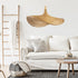 GloboStar® CUBA 01717 Boho Κρεμαστό Φωτιστικό Ανάρτηση Μονόφωτο 1 x E27 IP20 Μπεζ Ξύλο - Μ43 x Π43 x Y30cm - ledmania.gr