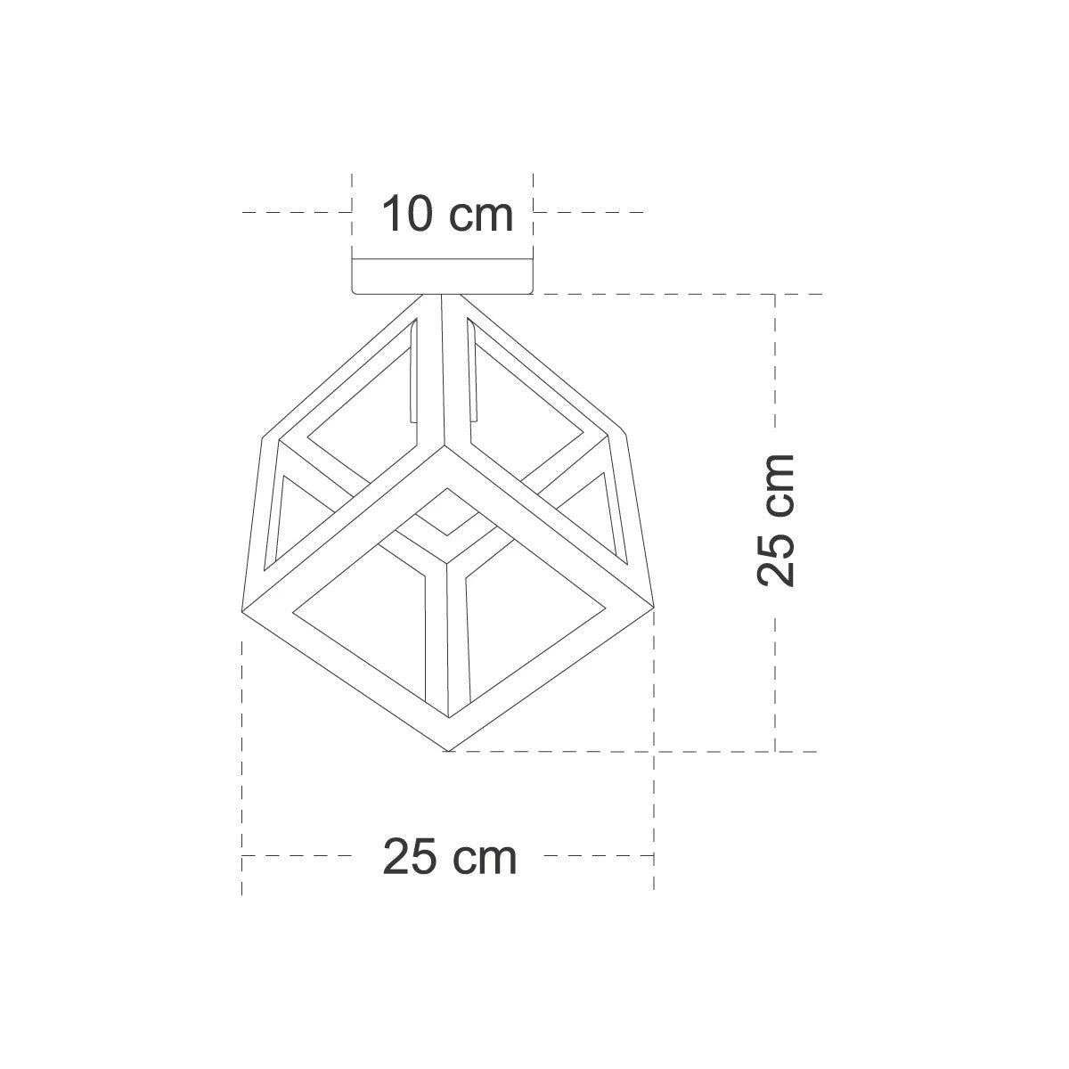 GLOBOSTAR® CUBE 00800 Μοντέρνο Φωτιστικό Οροφής με Ντουί 1 x E27 AC 220-240V IP20 - Λευκό & Χρυσό - Μ25 x Π25 x Υ25cm - ledmania.gr