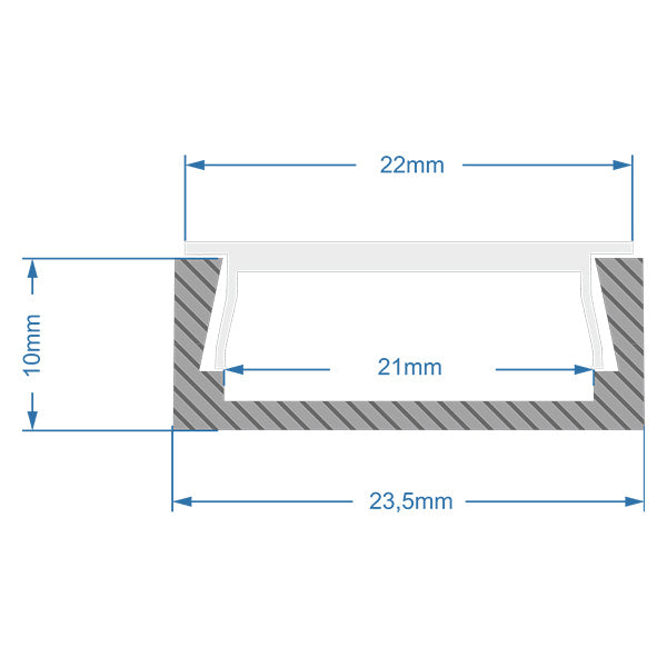 GLOBOSTAR® ALP-LINEAR ALIENA 70809-2M Επιφανειακό Προφίλ Αλουμινίου με Λευκό Γαλακτερό Πατητό Κάλυμμα για Ταινίες LED IP20 - Ασημί & Λευκό - Μ200 x Π2.4 x Υ1.1cm - Πακέτο 5 Τεμαχίων