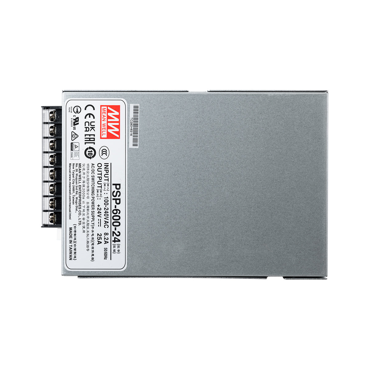 GLOBOSTAR® MEANWELL-PSP600-24 90791 Τροφοδοτικό/Μετασχηματιστής Class I PELV 600W 25A AC 220-240V σε DC 24V IP20 - Ρυθμιζόμενo από DC 20V έως DC 26.4V - Ασημί - Μ17 x Π12 x Υ9.3cm - 3 Χρόνια Εγγύηση