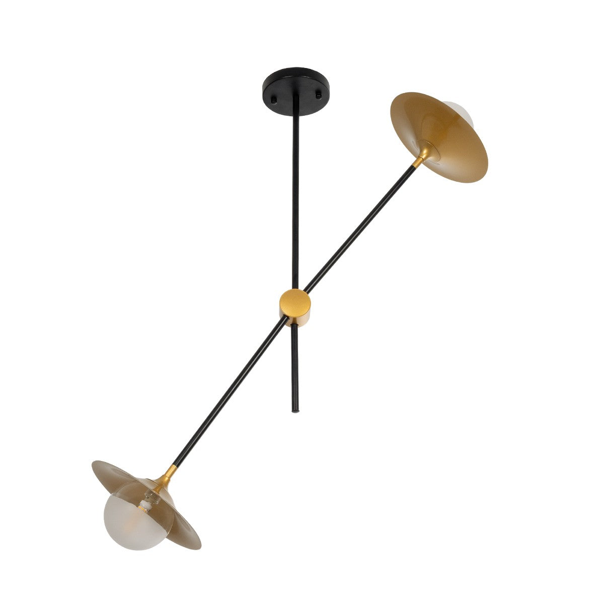 GLOBOSTAR® NOAH 999-0184 Μοντέρνο Κρεμαστό Φωτιστικό Οροφής με Ντουί 1 x E27 AC 220-240V IP20 - Γκρι & Μπεζ - Μ16 x Π16 x Υ30cm