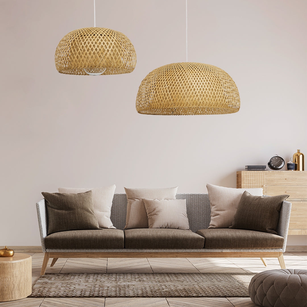 GLOBOSTAR® SAN TROPEZ 01627 Boho Κρεμαστό Φωτιστικό Οροφής με Ντουί 1 x E27 AC 220-240V IP20 - Μπεζ - Μ60 x Π60 x Υ29cm - ledmania.gr