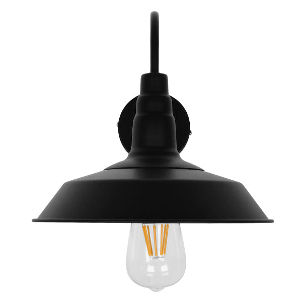 GLOBOSTAR® RAY 01065 Vintage Φωτιστικό Τοίχου - Απλίκα με Ντουί 1 x E27 AC 220-240V IP20 - Μαύρο - Μ26 x Π37 x Υ32cm - ledmania.gr