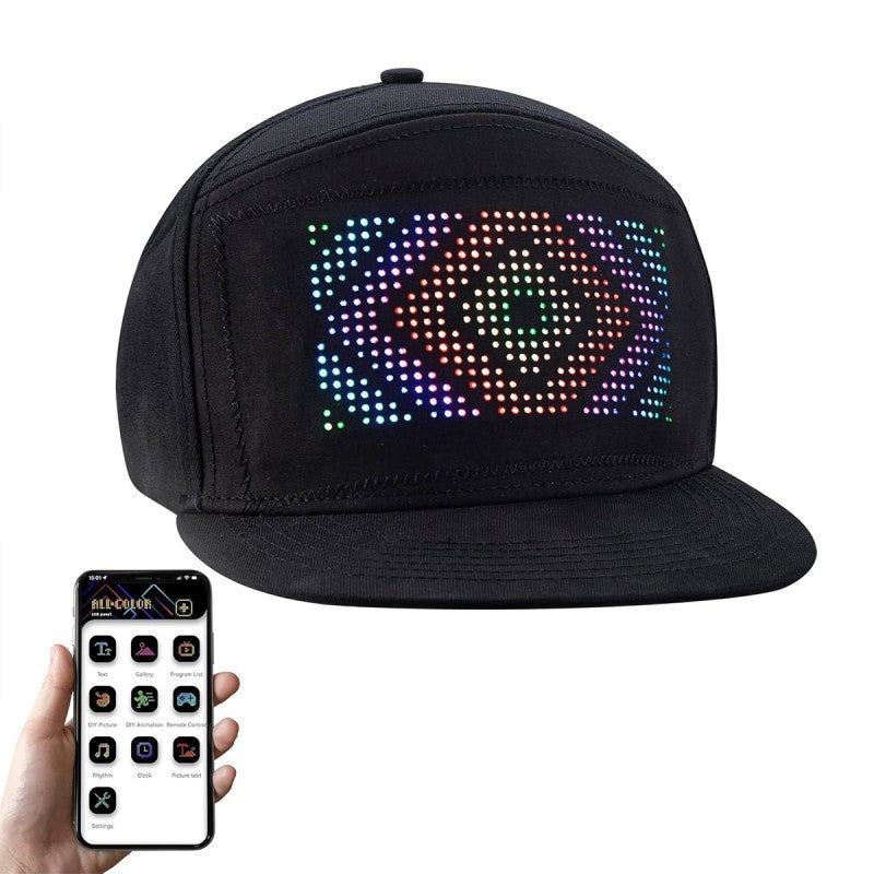 GLOBOSTAR® MATRIX GLB-106-0014 Καπέλο με Κυλιόμενη Ψηφιακή Επιγραφή 17.3x7cm P4 32x16 Pixel LED 0.9W DC 5V με Επαναφορτιζόμενη Μπαταρία PXM 602040 Li-ion 3.7V 400mAh IP20 Πολύχρωμο RGB - Bluetooth Control μέσω iPIXEL APP - Μ28 x Π12 x Υ13cm - 2 Χρόνια ...