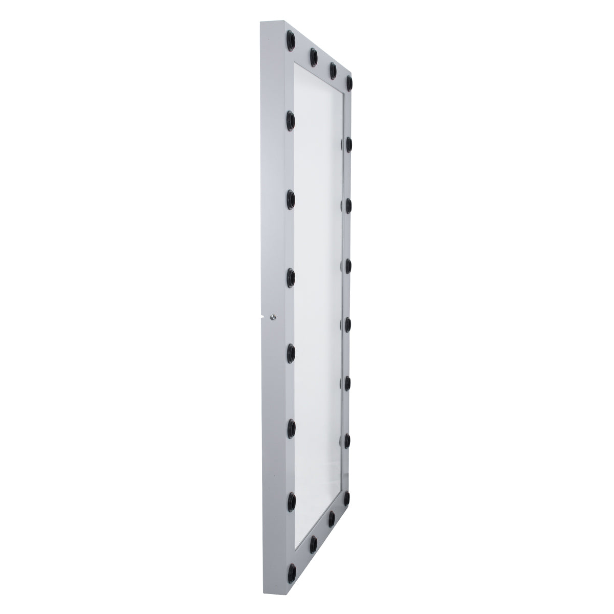 GloboStar® MAKEUP MIRROR-160x80-3 Μοντέρνος Καθρέπτης Μακιγιάζ με Πλαίσιο Φυσικού Ξύλου με Διακόπτη On/Off 20 x E27 AC220-240V - Μ80 x Π7 x Υ160cm - Γκρι Τσιμέντου - ledmania.gr