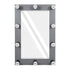 GloboStar® MAKEUP MIRROR-60x90-6 Μοντέρνος Καθρέπτης Μακιγιάζ με Πλαίσιο Φυσικού Ξύλου με Διακόπτη On/Off 10 x E27 AC220-240V - Μ60 x Π7 x Υ90cm - Γκρι Ανθρακί - ledmania.gr