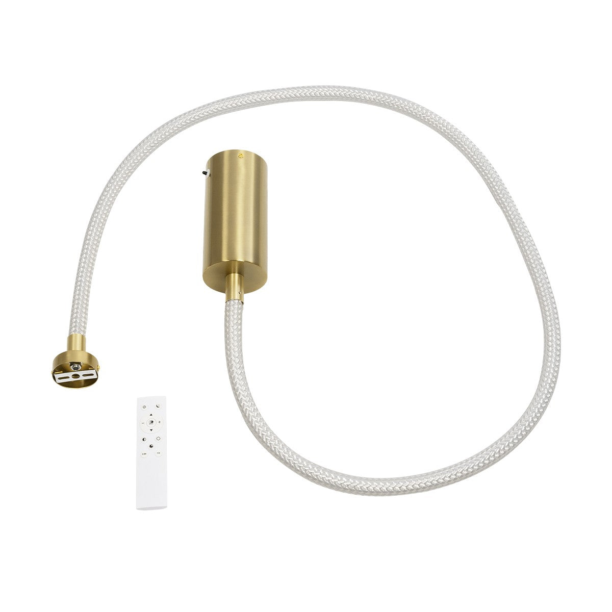 kelvo® GLOW KLV-101-0155 Κρεμαστό Φωτιστικό Οροφής LED 27W 2700lm 360° AC 220-240V IP20 Ρυθμιζόμενο Λευκό CCT με Χειριστήριο από 2700K έως 6000K Dimmable - Lumileds SMD Chip - Χρυσό Πλατίνα - Μ90 x Π9 x Υ95cm - 3 Χρόνια Εγγύηση - ledmania.gr
