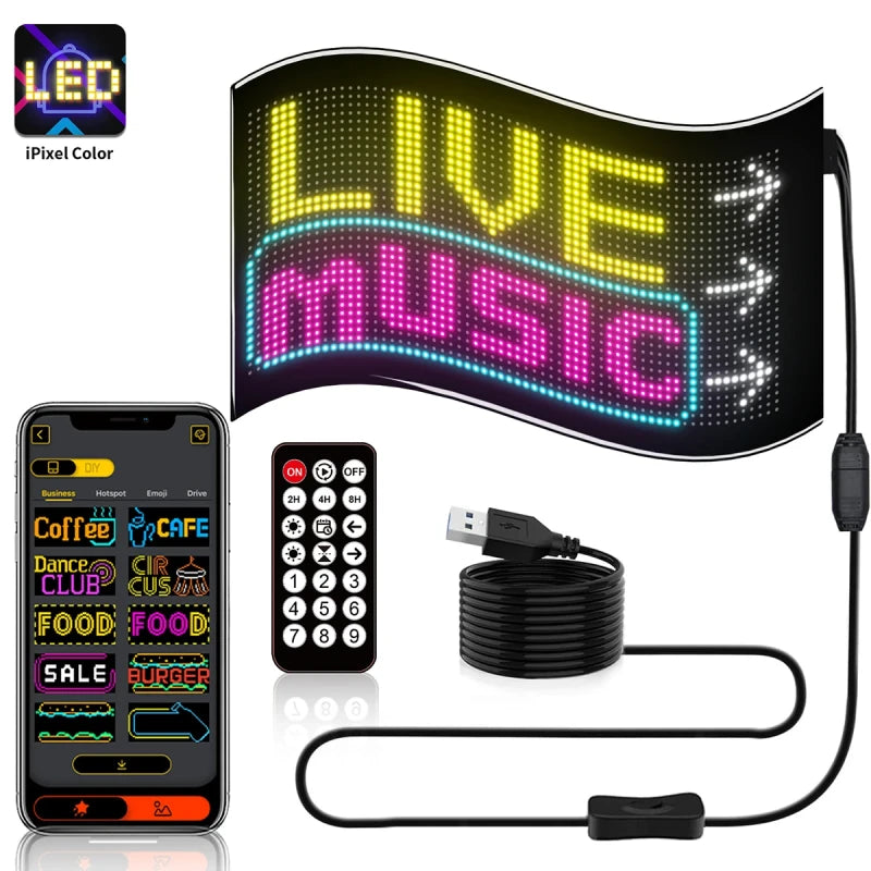 GLOBOSTAR® MATRIX GLB-106-0008 Εύκαμπτη Κυλιόμενη Ψηφιακή Επιγραφή 33x20cm P4.5 64x32 Pixel LED 10W AC 220-240V Αδιάβροχο IP65 Πολύχρωμο RGB - Bluetooth Control μέσω iPIXEL APP - Μ33 x Π0.4 x Υ20cm - 2 Χρόνια Εγγύηση