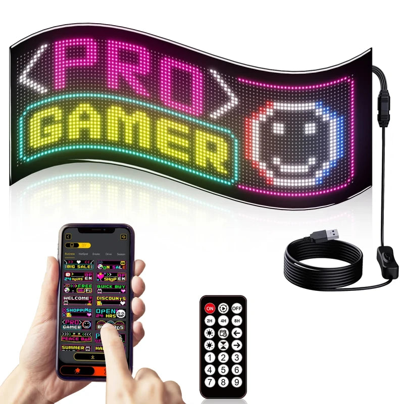 GLOBOSTAR® MATRIX GLB-106-0009 Εύκαμπτη Κυλιόμενη Ψηφιακή Επιγραφή 48x20cm P4.5 96x32 Pixel LED 10W AC 220-240V Αδιάβροχο IP65 Πολύχρωμο RGB - Bluetooth Control μέσω iPIXEL APP - Μ48 x Π0.24x Υ20cm - 2 Χρόνια Εγγύηση