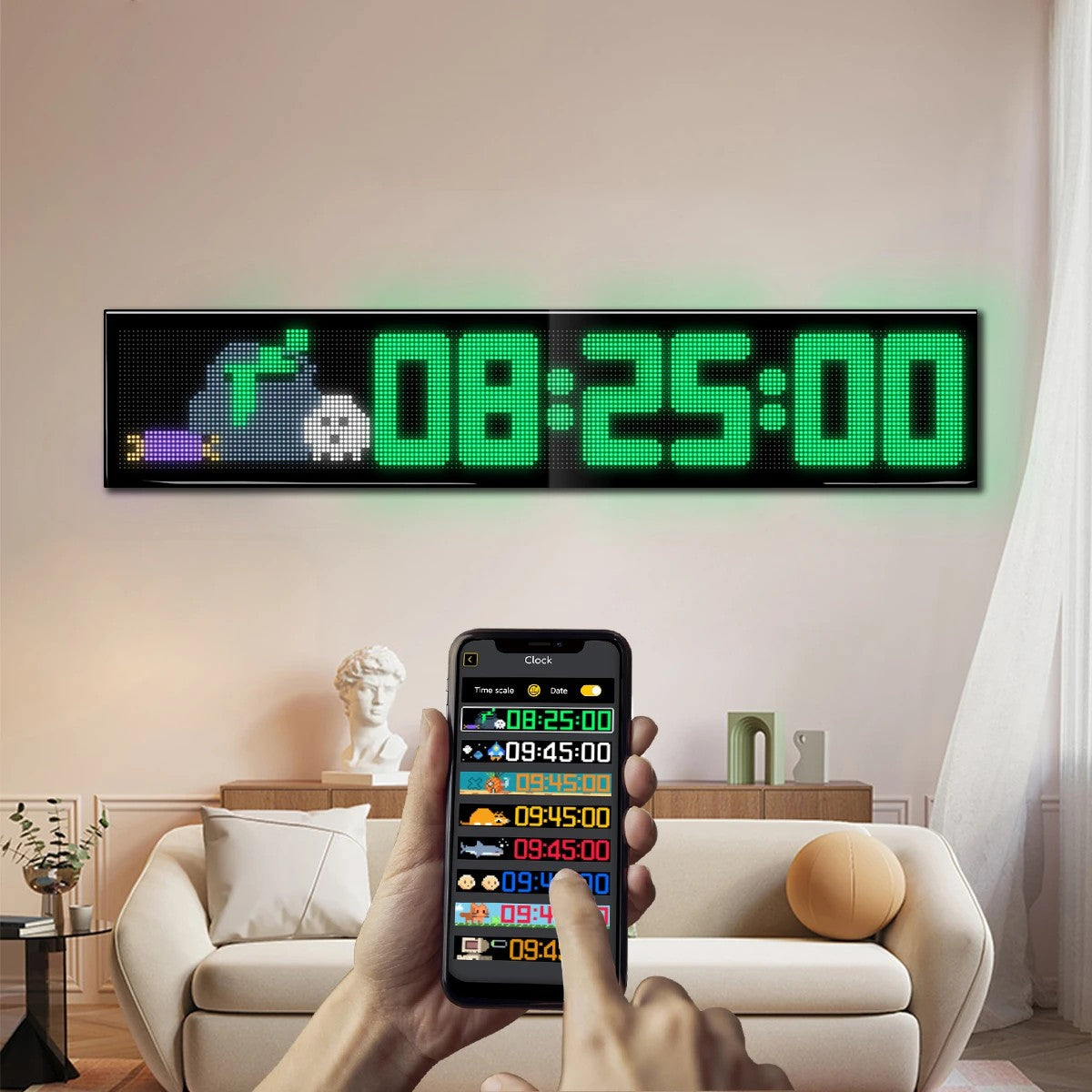 GLOBOSTAR® MATRIX GLB-106-0012 Εύκαμπτη Κυλιόμενη Ψηφιακή Επιγραφή 145x28cm P7 192x32 Pixel LED 20W AC 220-240V Αδιάβροχο IP65 Πολύχρωμο RGB - Bluetooth Control μέσω iPIXEL APP - Μ145 x Π0.4 x Υ28cm - 2 Χρόνια Εγγύηση