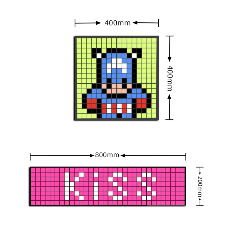 GLOBOSTAR® MATRIX GLB-106-0016 Κυλιόμενη Ψηφιακή Επιγραφή 40x40cm P24.6 32x32 Pixel LED 20W AC 220-240V IP20 Πολύχρωμο RGB - Bluetooth Control μέσω iPIXEL APP - Μ40 x Π2.6 x Υ40cm - 2 Χρόνια Εγγύηση