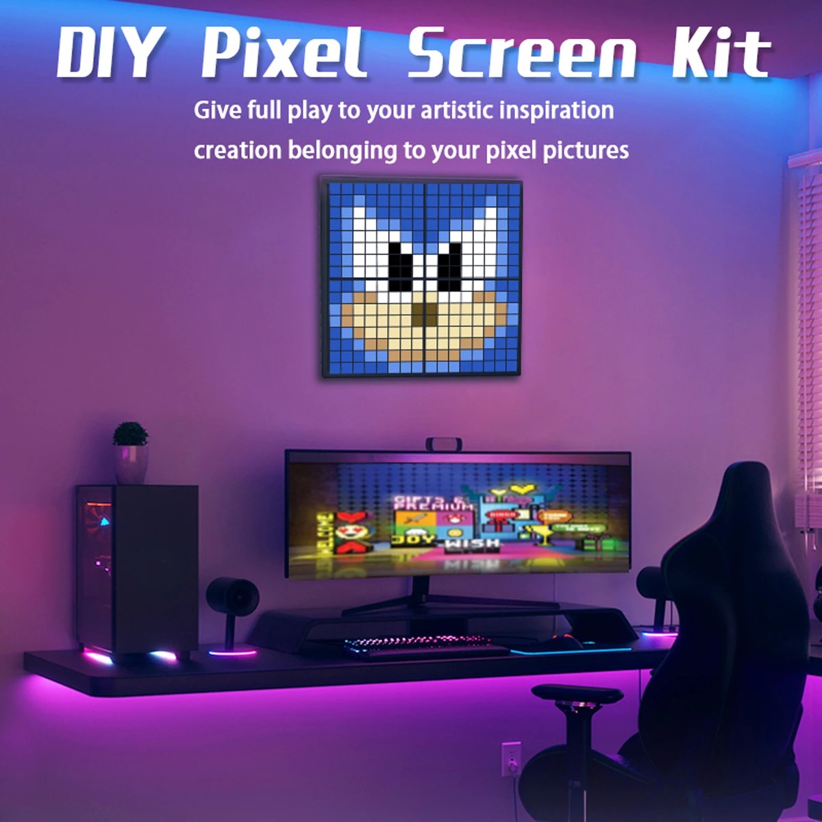 GLOBOSTAR® MATRIX GLB-106-0016 Κυλιόμενη Ψηφιακή Επιγραφή 40x40cm P24.6 32x32 Pixel LED 20W AC 220-240V IP20 Πολύχρωμο RGB - Bluetooth Control μέσω iPIXEL APP - Μ40 x Π2.6 x Υ40cm - 2 Χρόνια Εγγύηση