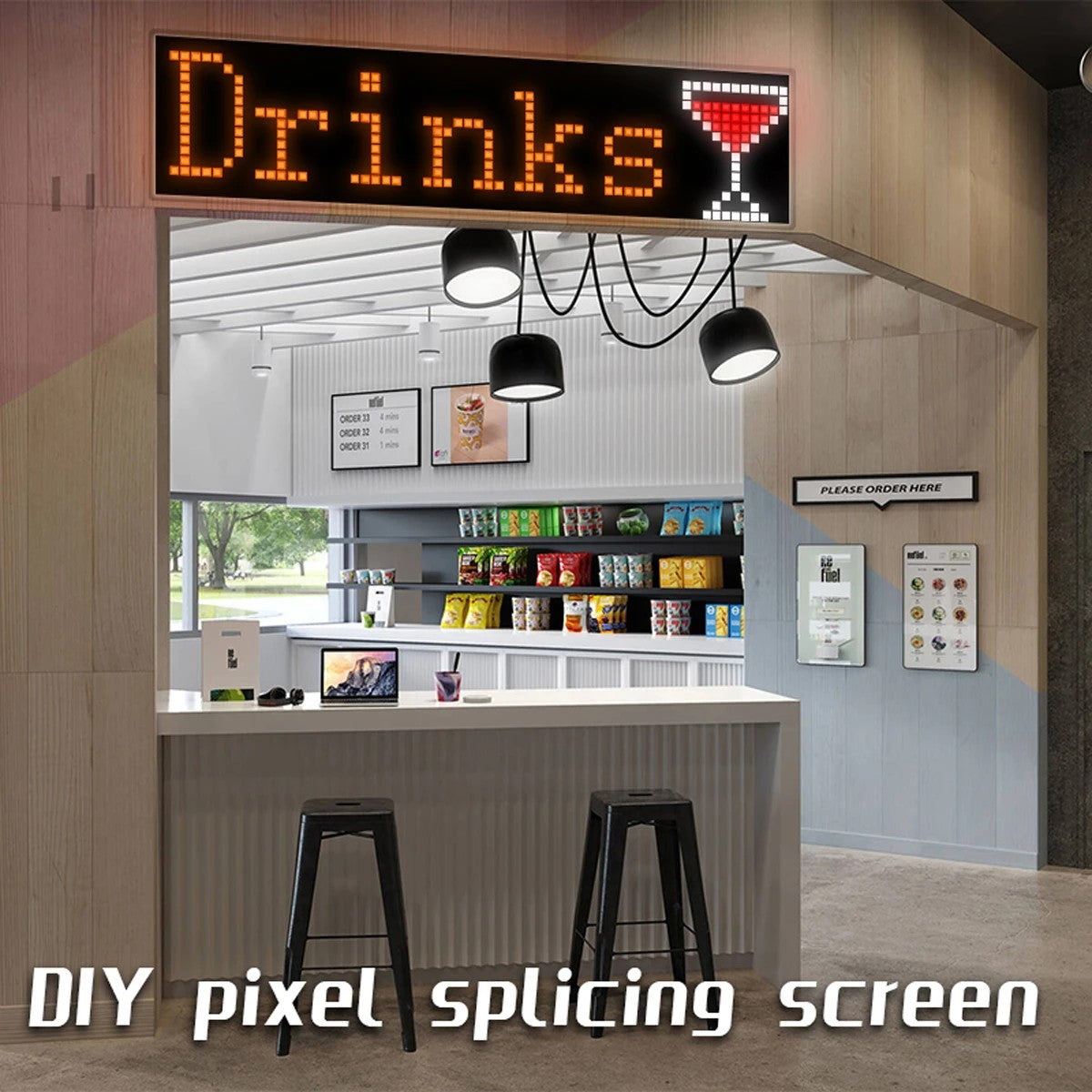 GLOBOSTAR® MATRIX GLB-106-0017 Κυλιόμενη Ψηφιακή Επιγραφή 80x80cm P24.6 64x64 Pixel LED 120W AC 220-240V IP20 Πολύχρωμο RGB - Bluetooth Control μέσω iPIXEL APP - Μ80 x Π2.6 x Υ80cm - 2 Χρόνια Εγγύηση