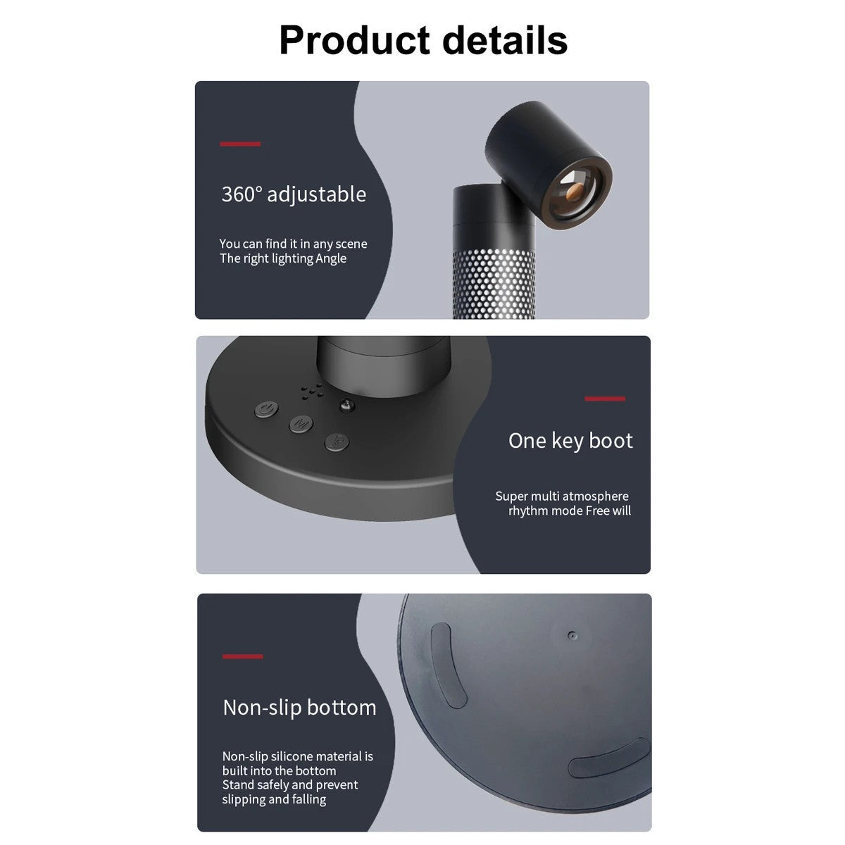 GLOBOSTAR® DESTINY GLB-106-0019 Επιτραπέζιο Φωτιστικό Πορτατίφ με RF Ασύρματο Χειριστήριο & Λειτουργία μέσω WiFi APP LED 10W 600lm 180° AC 220-240V IP20 Πολύχρωμο RGB Dimmable - Sanan SMD Chip - Μαύρο - Μ14 x Π14 x Υ40.5cm - 2 Χρόνια Εγγύηση