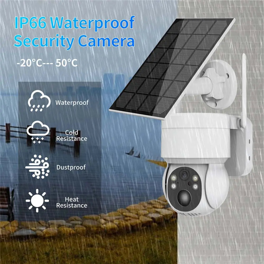4MP icsee Ηλιακή  wifi Κάμερα Επαναφορτιζόμενη Ασύρματη ptz ip κάμερα VMS  PIR Χαμηλής ισχύος WIFI Ηλιακή κάμερα Εξωτερικού χώρου - ledmania.gr