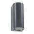 kelvo® MURANO KLV-101-0016 Φωτιστικό Τοίχου / Απλίκα για 2 Λάμπες MR16 με Ντουί GU10 AC 220-240V Αδιάβροχο IP65 - Γκρι Ανθρακί Ματ - Μ8 x Π8 x Υ15cm - ledmania.gr