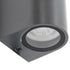 kelvo® MURANO KLV-101-0016 Φωτιστικό Τοίχου / Απλίκα για 2 Λάμπες MR16 με Ντουί GU10 AC 220-240V Αδιάβροχο IP65 - Γκρι Ανθρακί Ματ - Μ8 x Π8 x Υ15cm - ledmania.gr