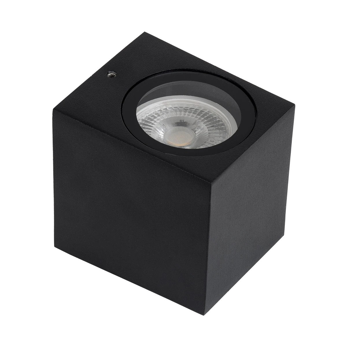 kelvo® BURANO KLV-101-0018 Φωτιστικό Τοίχου / Απλίκα για Λάμπα MR16 με Ντουί GU10 AC 220-240V Αδιάβροχο IP65 - Μαύρο Ματ - Μ8 x Π8 x Υ7cm - ledmania.gr