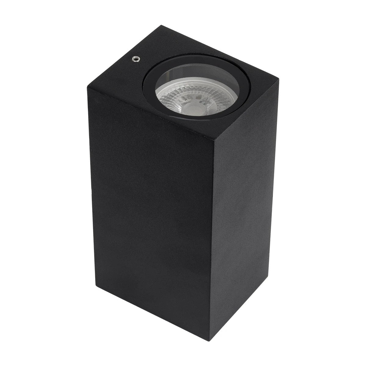 kelvo® BURANO KLV-101-0021 Φωτιστικό Τοίχου / Απλίκα για 2 Λάμπες MR16 με Ντουί GU10 AC 220-240V Αδιάβροχο IP65 - Μαύρο Ματ - Μ8 x Π8 x Υ15cm