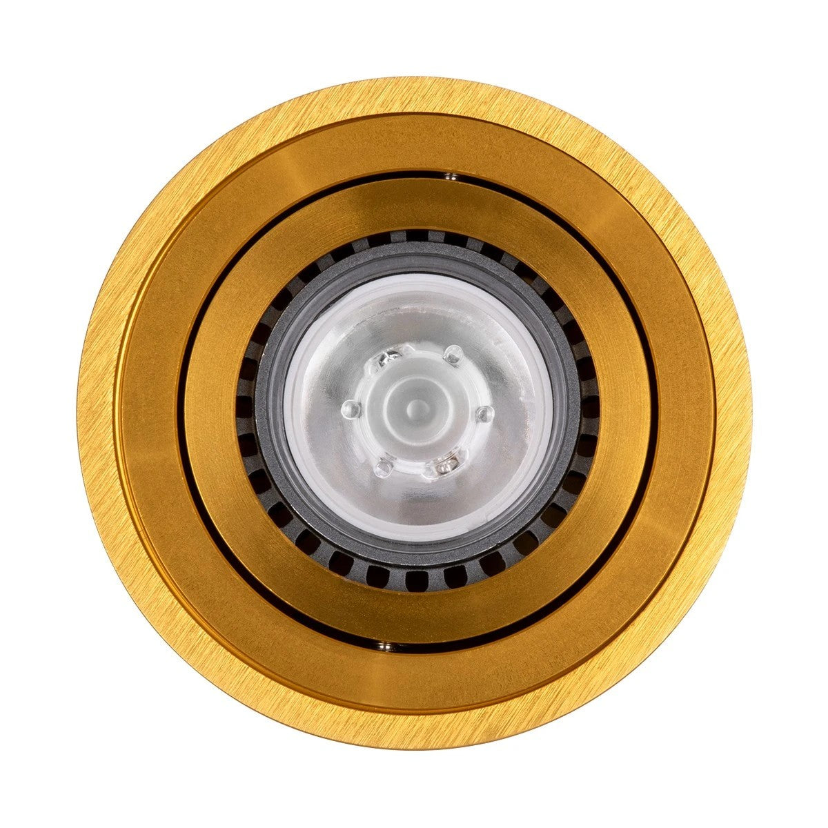 kelvo® AKIRA KLV-101-0027 Κινούμενο Φωτιστικό Downlight Σποτ για Λάμπα MR16 με Ντουί GU10 AC 220-240V IP20 - Χρυσό Βούρτσας - Μ8 x Π8 x Υ10cm - ledmania.gr