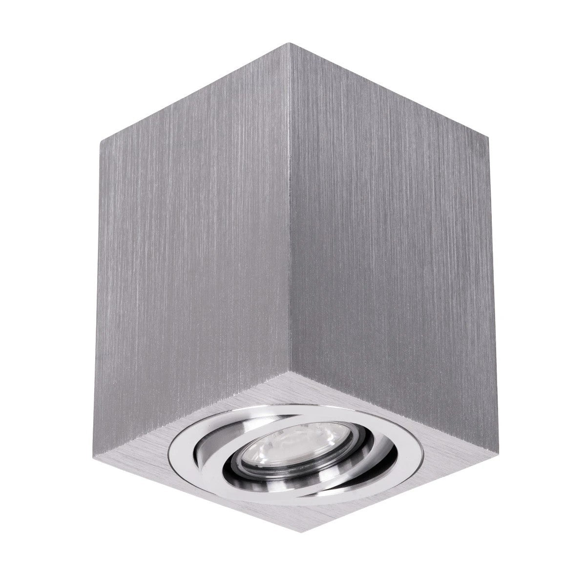 kelvo® AKIRA KLV-101-0030 Κινούμενο Φωτιστικό Downlight Σποτ για Λάμπα MR16 με Ντουί GU10 AC 220-240V IP20 - Νίκελ Βούρτσας - Μ8 x Π8 x Υ10cm - ledmania.gr