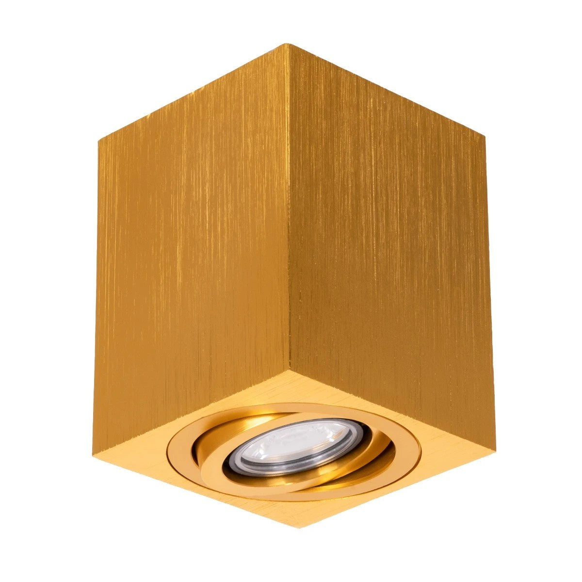 kelvo® AKIRA KLV-101-0031 Κινούμενο Φωτιστικό Downlight Σποτ για Λάμπα MR16 με Ντουί GU10 AC 220-240V IP20 - Χρυσό Βούρτσας - Μ8 x Π8 x Υ10cm - ledmania.gr