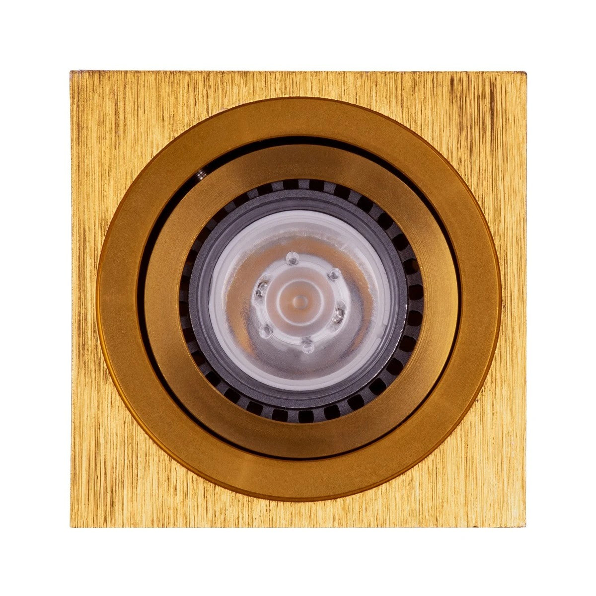 kelvo® AKIRA KLV-101-0031 Κινούμενο Φωτιστικό Downlight Σποτ για Λάμπα MR16 με Ντουί GU10 AC 220-240V IP20 - Χρυσό Βούρτσας - Μ8 x Π8 x Υ10cm - ledmania.gr