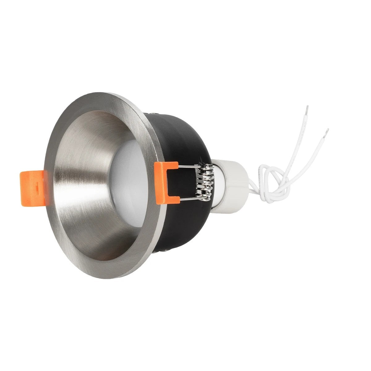 kelvo® SIGMA KLV-101-0043 Χωνευτό Φωτιστικό Downlight Σποτ Μπάνιου για Λάμπα MR16 με Ντουί GU10 AC 220-240V Αδιάβροχο IP65 - Νίκελ Βούρτσας - Μ8.5 x Π8.5 x Υ4.4cm / Q7.5cm - ledmania.gr