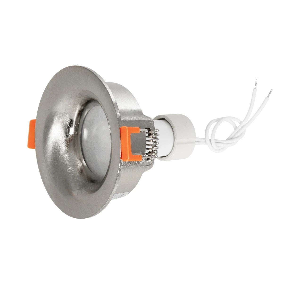 kelvo® LAMDA KLV-101-0046 Χωνευτό Φωτιστικό Downlight Σποτ Μπάνιου για Λάμπα MR16 με Ντουί GU10 AC 220-240V Αδιάβροχο IP65 - Νίκελ Βούρτσας - Μ8.5 x Π8.5 x Υ3.5cm / Q7.5cm - ledmania.gr