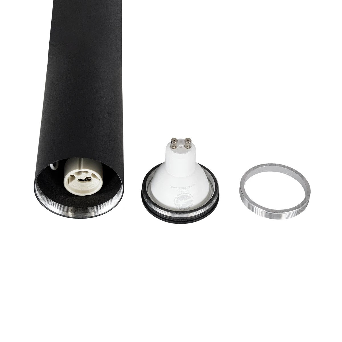 kelvo® DUCT KLV-101-0054 Φωτιστικό Downlight Σποτ για Λάμπα MR16 με Ντουί GU10 AC 220-240V IP20 - Μαύρο Ματ - Μ6 x Π6 x Υ75cm - ledmania.gr