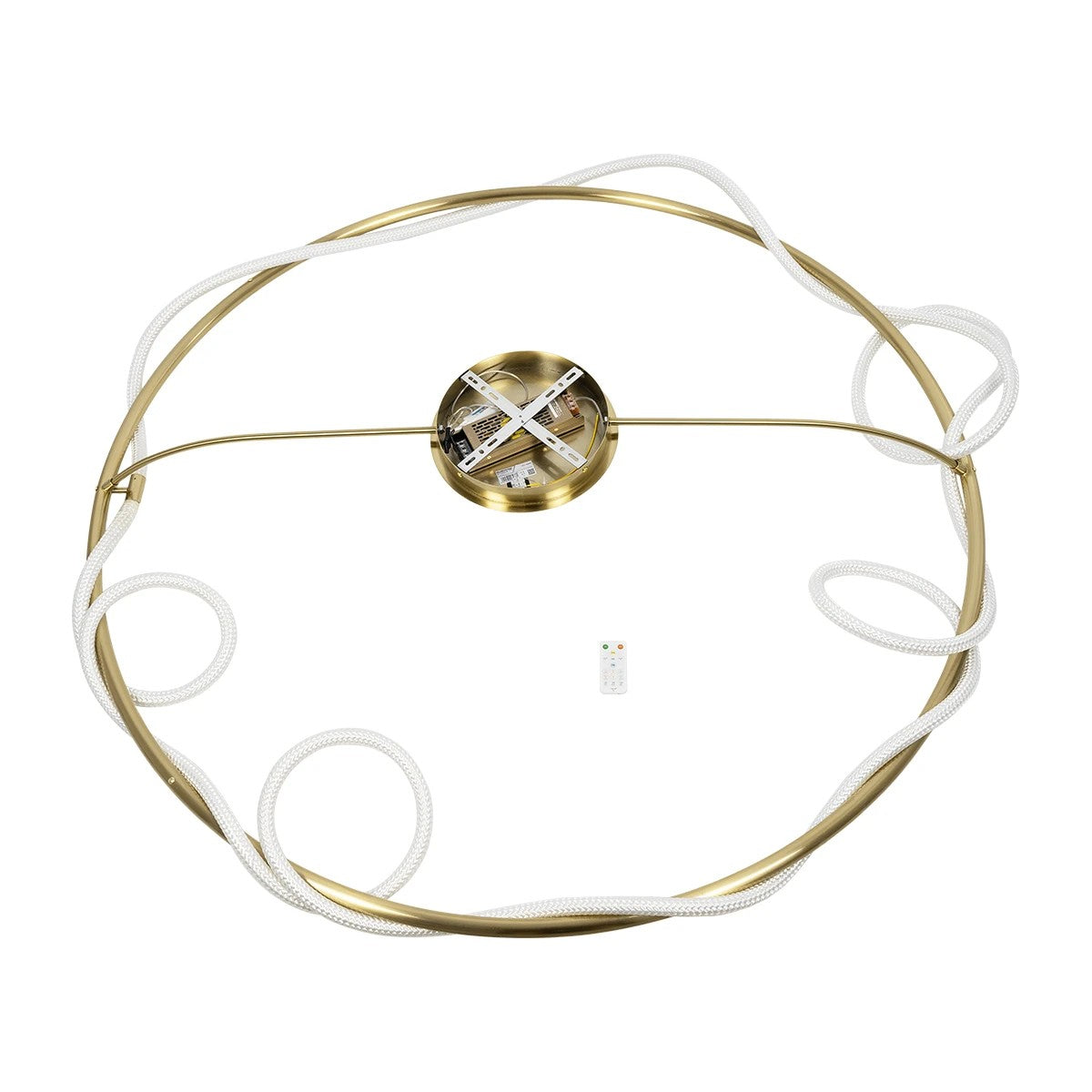 kelvo® GLOW KLV-101-0151 Φωτιστικό Οροφής LED 89W 8900lm 360° AC 220-240V IP20 Ρυθμιζόμενο Λευκό CCT με Χειριστήριο από 2700K έως 6000K Dimmable - Lumileds SMD Chip - Χρυσό Πλατίνα - Μ150 x Π150 x Υ30cm - 3 Χρόνια Εγγύηση - ledmania.gr