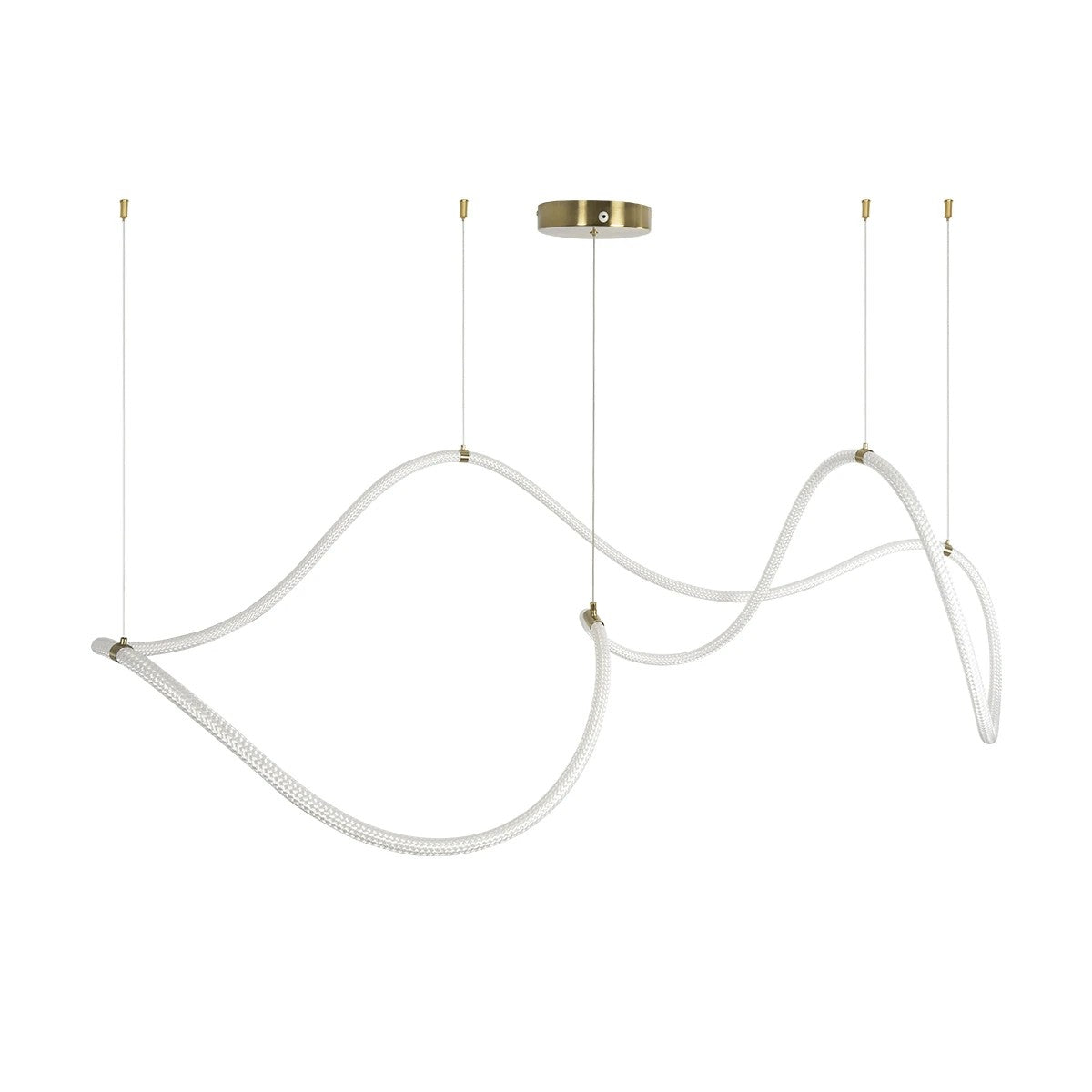 kelvo® GLOW KLV-101-0157 Κρεμαστό Φωτιστικό Οροφής LED 65W 6500lm 360° AC 220-240V IP20 Ρυθμιζόμενο Λευκό CCT με Χειριστήριο από 2700K έως 6000K Dimmable - Lumileds SMD Chip - Σατινέ Χρυσό Βούρτσας - Μ150 x Π70 x Υ90cm - 3 Χρόνια Εγγύηση