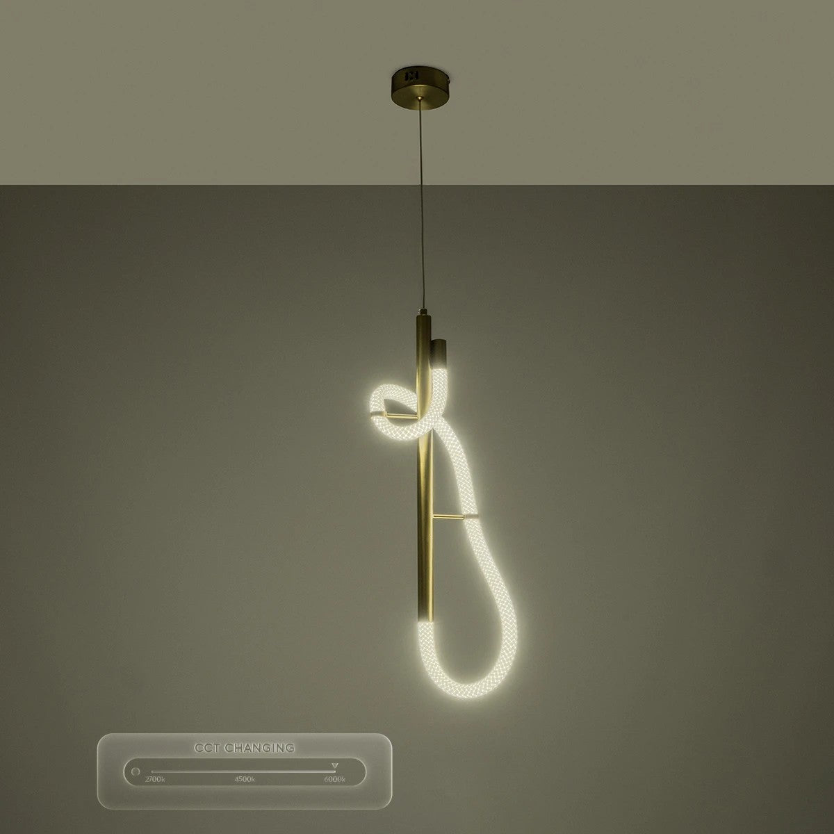 kelvo® GLOW KLV-101-0159 Κρεμαστό Φωτιστικό Οροφής LED 24W 2400lm 360° AC 220-240V IP20 Ρυθμιζόμενο Λευκό CCT με On/Off 2700K/4500K/6000K - Lumileds SMD Chip - Χρυσό Πλατίνα - Μ24 x Π10 x Υ62cm - 3 Χρόνια Εγγύηση - ledmania.gr