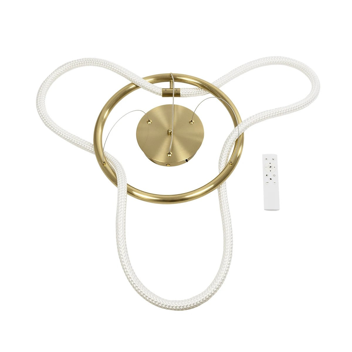 kelvo® GLOW KLV-101-0162 Κρεμαστό Φωτιστικό Οροφής LED 36W 3600lm 360° AC 220-240V IP20 Ρυθμιζόμενο Λευκό CCT με Χειριστήριο από 2700K έως 6000K Dimmable - Lumileds SMD Chip - Χρυσό Πλατίνα - Μ70 x Π70 x Υ40cm - 3 Χρόνια Εγγύηση - ledmania.gr