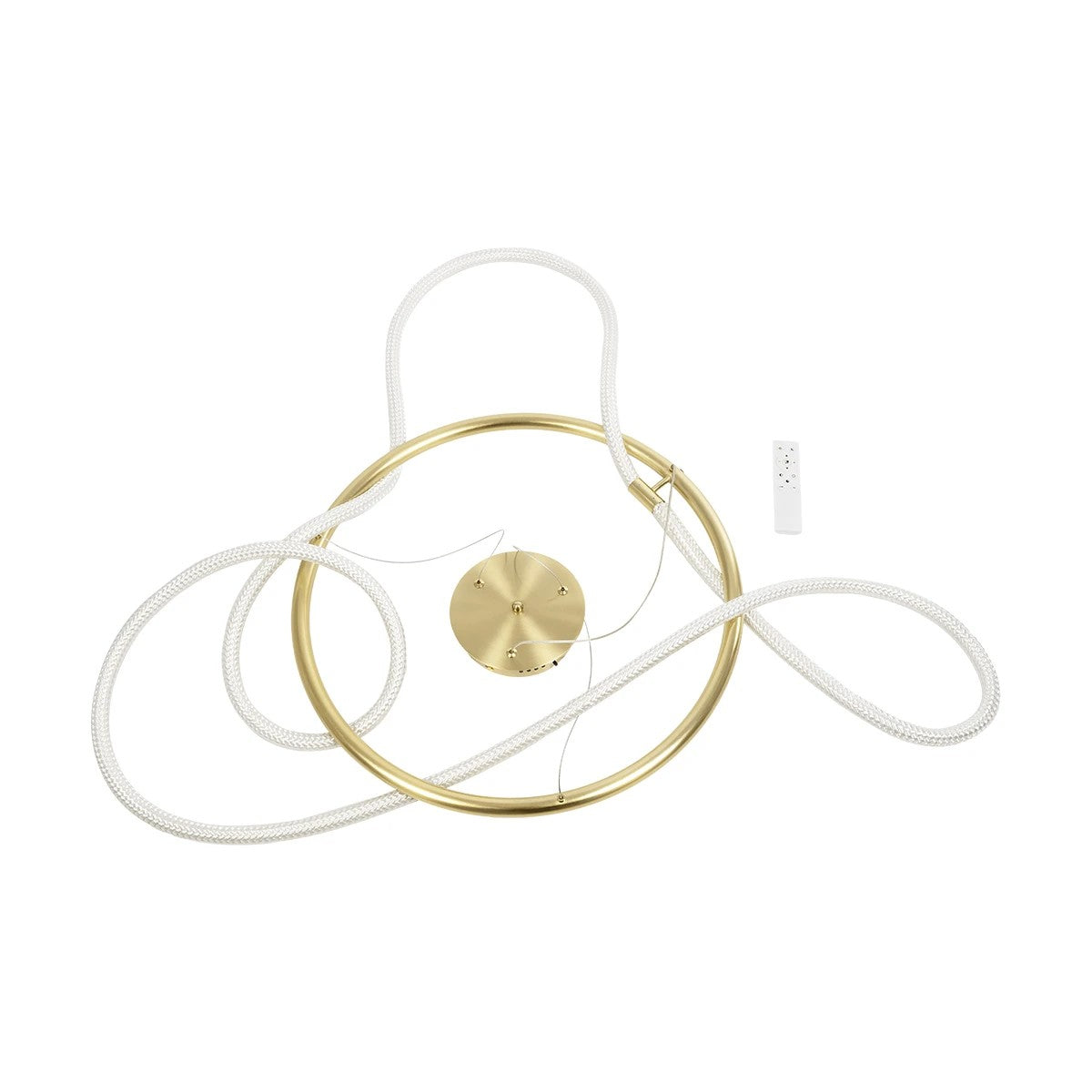 kelvo® GLOW KLV-101-0163 Κρεμαστό Φωτιστικό Οροφής LED 58W 5800lm 360° AC 220-240V IP20 Ρυθμιζόμενο Λευκό CCT με Χειριστήριο από 2700K έως 6000K Dimmable - Lumileds SMD Chip - Χρυσό Πλατίνα - Μ80 x Π80 x Υ40cm - 3 Χρόνια Εγγύηση - ledmania.gr