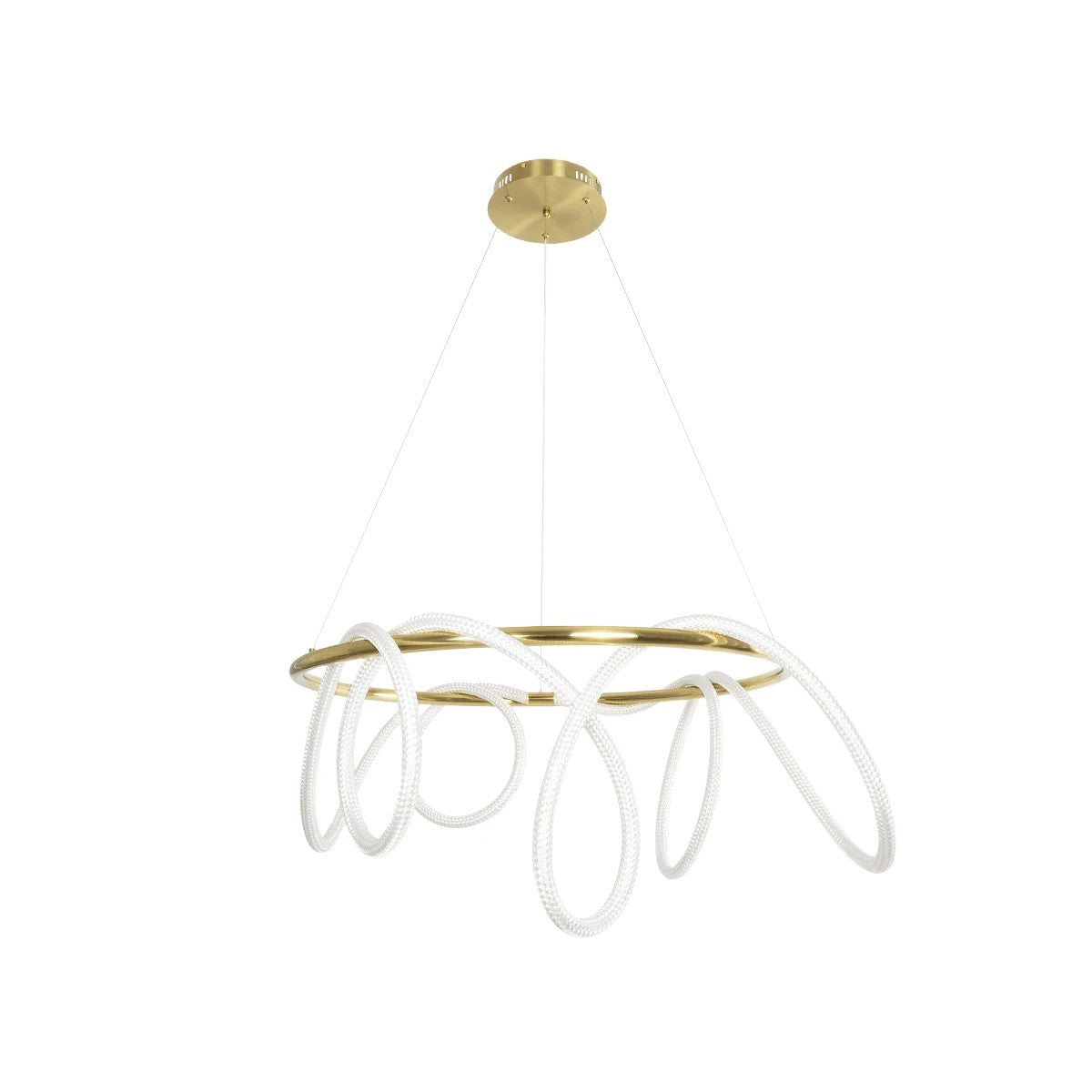 kelvo® GLOW KLV-101-0164 Κρεμαστό Φωτιστικό Οροφής LED 69W 6900lm 360° AC 220-240V IP20 Ρυθμιζόμενο Λευκό CCT με Χειριστήριο από 2700K έως 6000K Dimmable - Lumileds SMD Chip - Χρυσό Πλατίνα - Μ100 x Π100 x Υ40cm - 3 Χρόνια Εγγύηση - ledmania.gr
