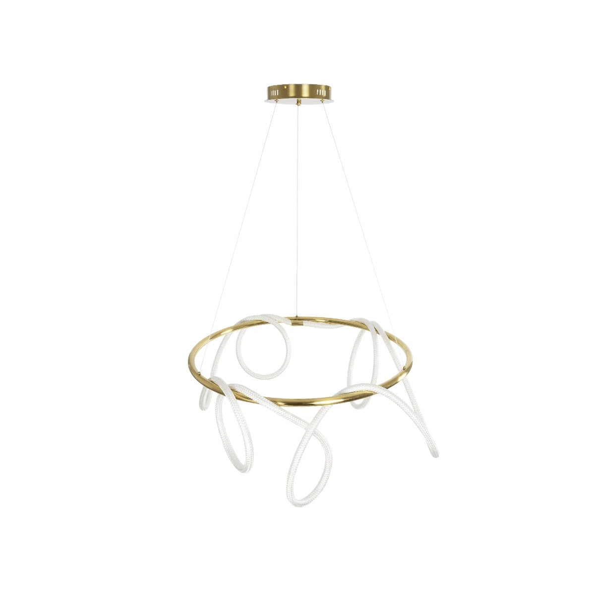 kelvo® GLOW KLV-101-0164 Κρεμαστό Φωτιστικό Οροφής LED 69W 6900lm 360° AC 220-240V IP20 Ρυθμιζόμενο Λευκό CCT με Χειριστήριο από 2700K έως 6000K Dimmable - Lumileds SMD Chip - Χρυσό Πλατίνα - Μ100 x Π100 x Υ40cm - 3 Χρόνια Εγγύηση - ledmania.gr