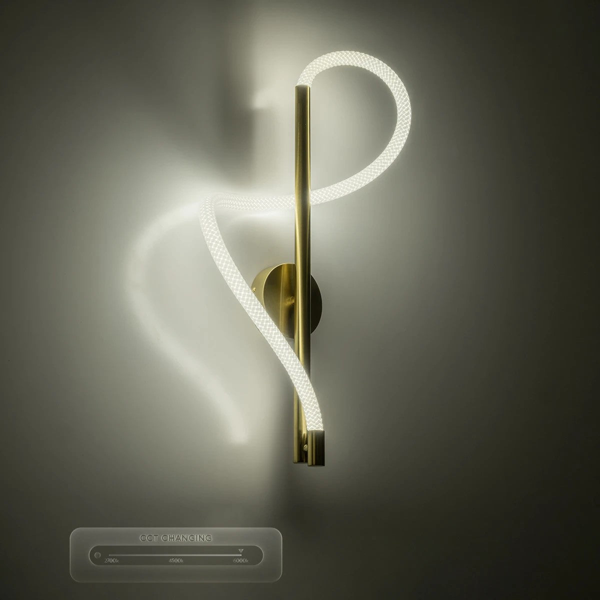kelvo® GLOW KLV-101-0168 Φωτιστικό Τοίχου / Απλίκα LED 24W 2400lm 360° AC 220-240V IP20 Ρυθμιζόμενο Λευκό CCT με On/Off 2700K/4500K/6000K - Lumileds SMD Chip - Χρυσό Πλατίνα - Μ30 x Π15 x Υ70cm - 3 Χρόνια Εγγύηση - ledmania.gr