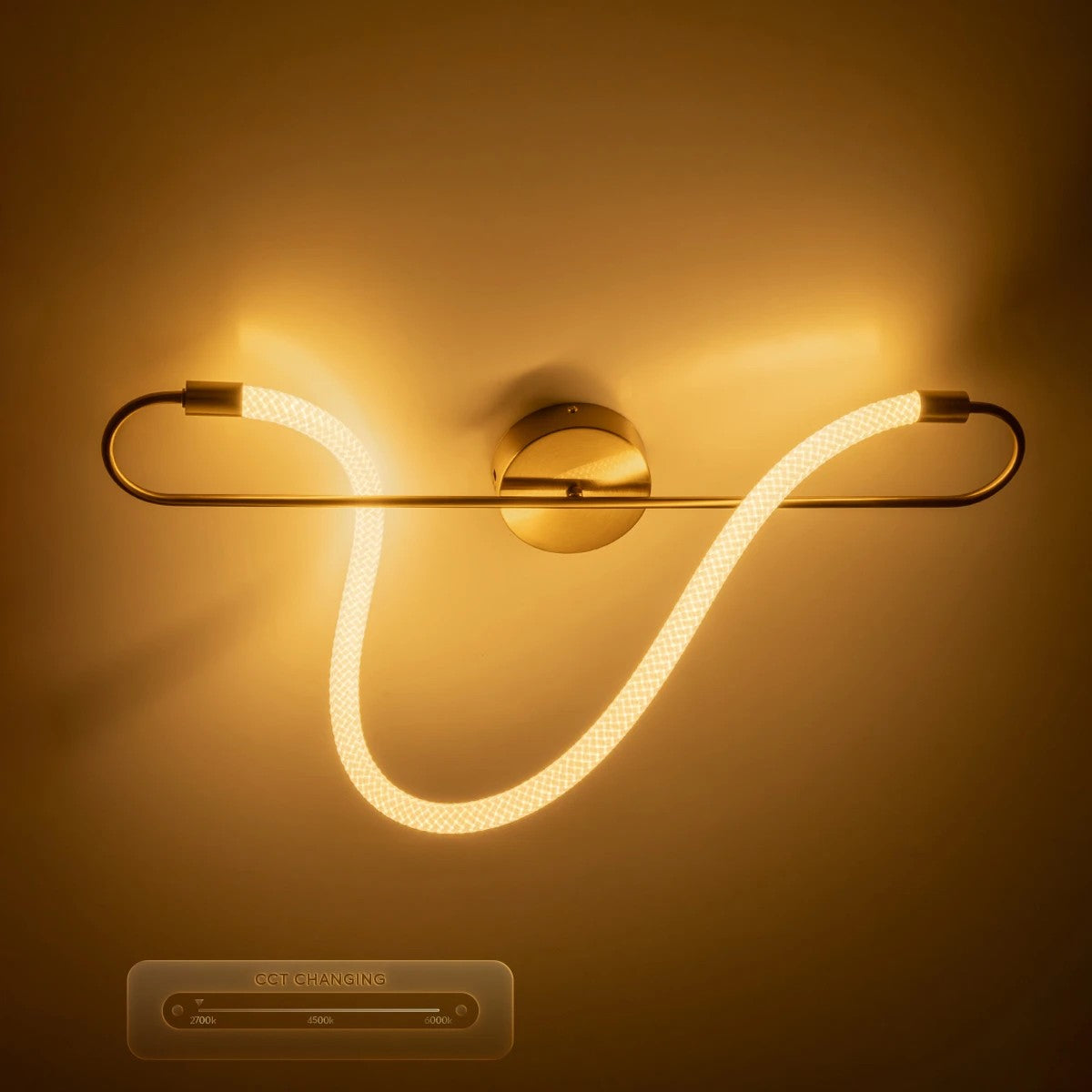 kelvo® GLOW KLV-101-0169-V2 Φωτιστικό Οροφής LED 18W 1800lm 360° AC 220-240V IP20 Ρυθμιζόμενο Λευκό CCT με On/Off 2700K/4500K/6000K - Lumileds SMD Chip - Χρυσό Πλατίνα - Μ30 x Π15 x Υ70cm - 3 Χρόνια Εγγύηση