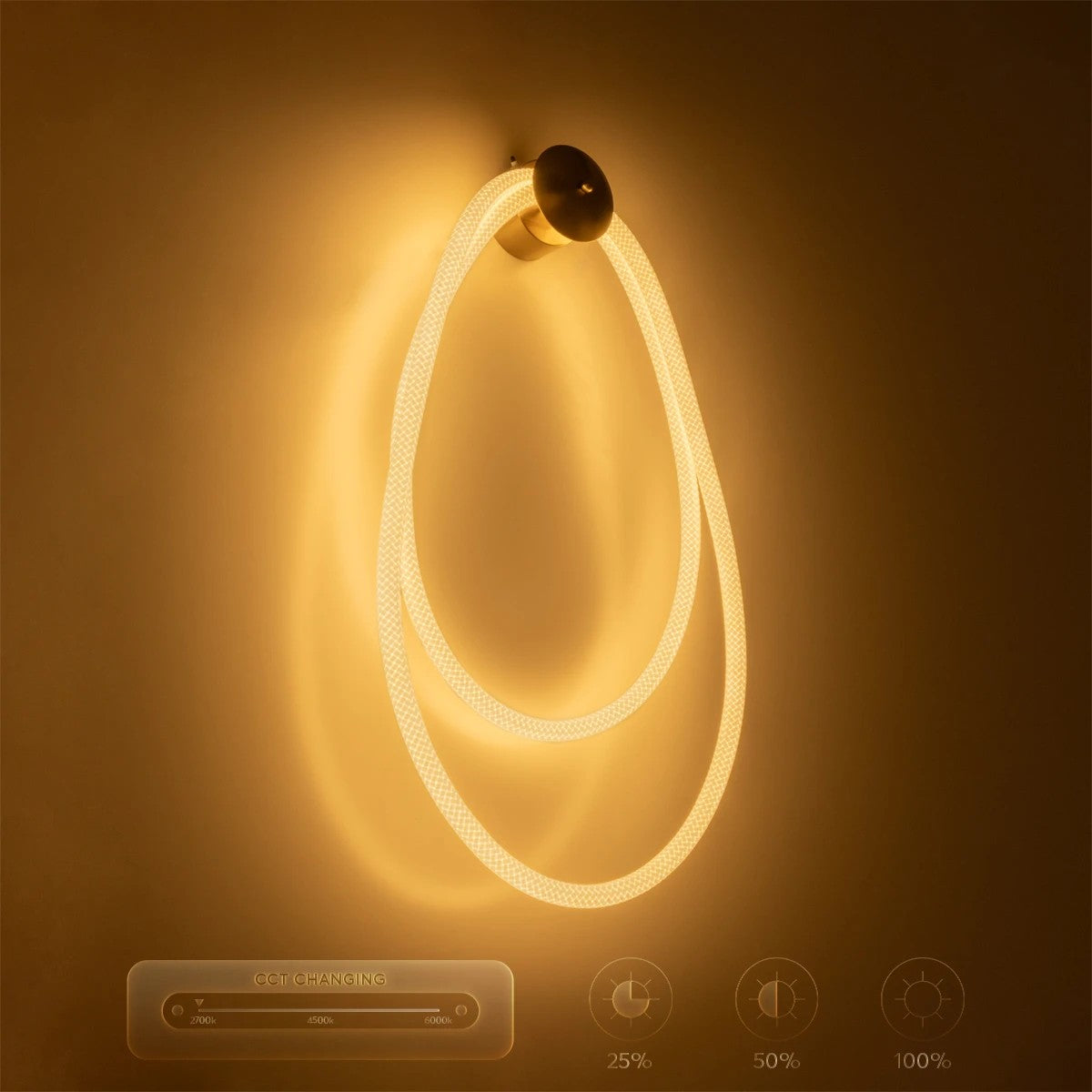 kelvo® GLOW KLV-101-0170 Φωτιστικό Τοίχου / Απλίκα LED 45W 4500lm 360° AC 220-240V IP20 Ρυθμιζόμενο Λευκό CCT με Χειριστήριο από 2700K έως 6000K Dimmable - Lumileds SMD Chip - Χρυσό Πλατίνα - Μ30 x Π15 x Υ110cm - 3 Χρόνια Εγγύηση - ledmania.gr