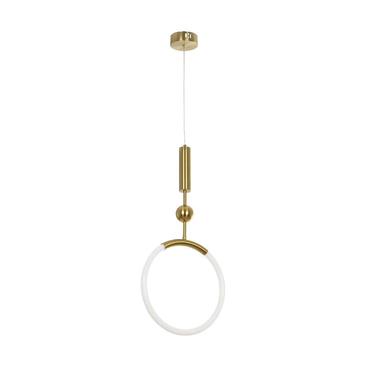 kelvo® GLOW KLV-101-0175 Κρεμαστό Φωτιστικό Οροφής LED 18W 1800lm 360° AC 220-240V IP20 Ρυθμιζόμενο Λευκό CCT με On/Off 2700K/4500K/6000K - Lumileds SMD Chip - Χρυσό Πλατίνα - Μ30 x Π6 x Υ60cm - 3 Χρόνια Εγγύηση - ledmania.gr