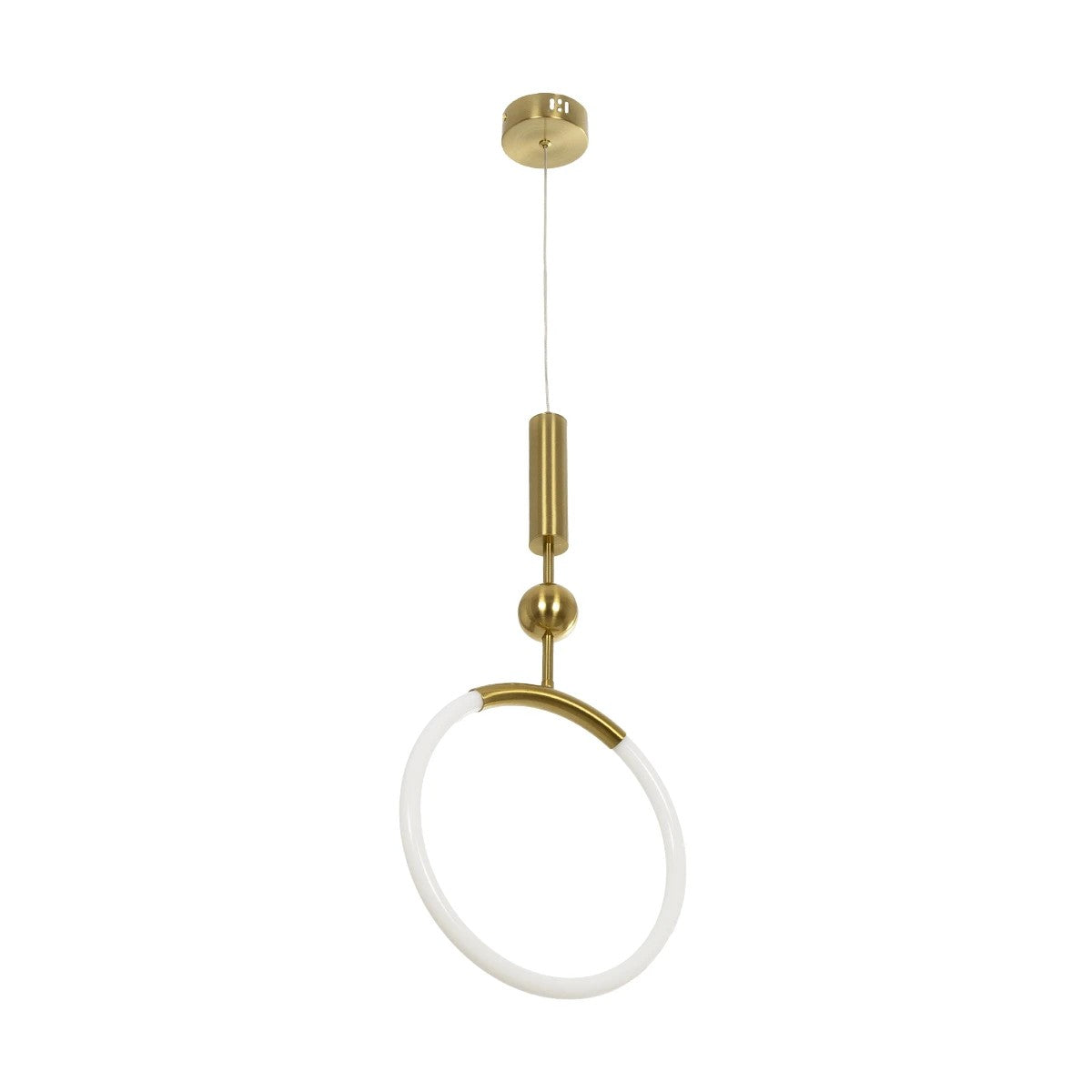 kelvo® GLOW KLV-101-0175 Κρεμαστό Φωτιστικό Οροφής LED 18W 1800lm 360° AC 220-240V IP20 Ρυθμιζόμενο Λευκό CCT με On/Off 2700K/4500K/6000K - Lumileds SMD Chip - Χρυσό Πλατίνα - Μ30 x Π6 x Υ60cm - 3 Χρόνια Εγγύηση - ledmania.gr