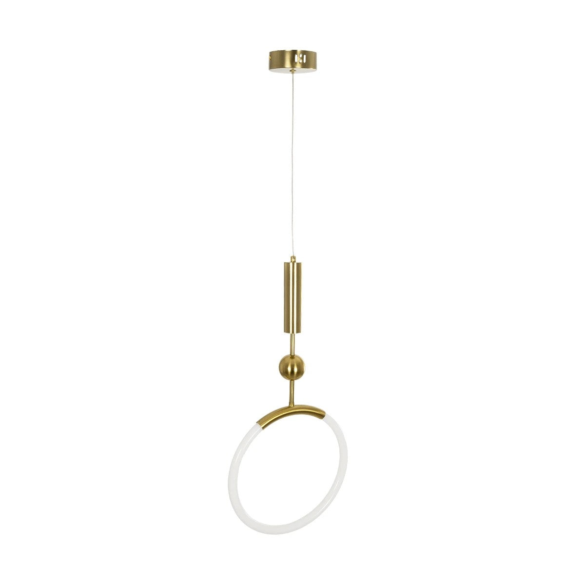kelvo® GLOW KLV-101-0175 Κρεμαστό Φωτιστικό Οροφής LED 18W 1800lm 360° AC 220-240V IP20 Ρυθμιζόμενο Λευκό CCT με On/Off 2700K/4500K/6000K - Lumileds SMD Chip - Χρυσό Πλατίνα - Μ30 x Π6 x Υ60cm - 3 Χρόνια Εγγύηση - ledmania.gr
