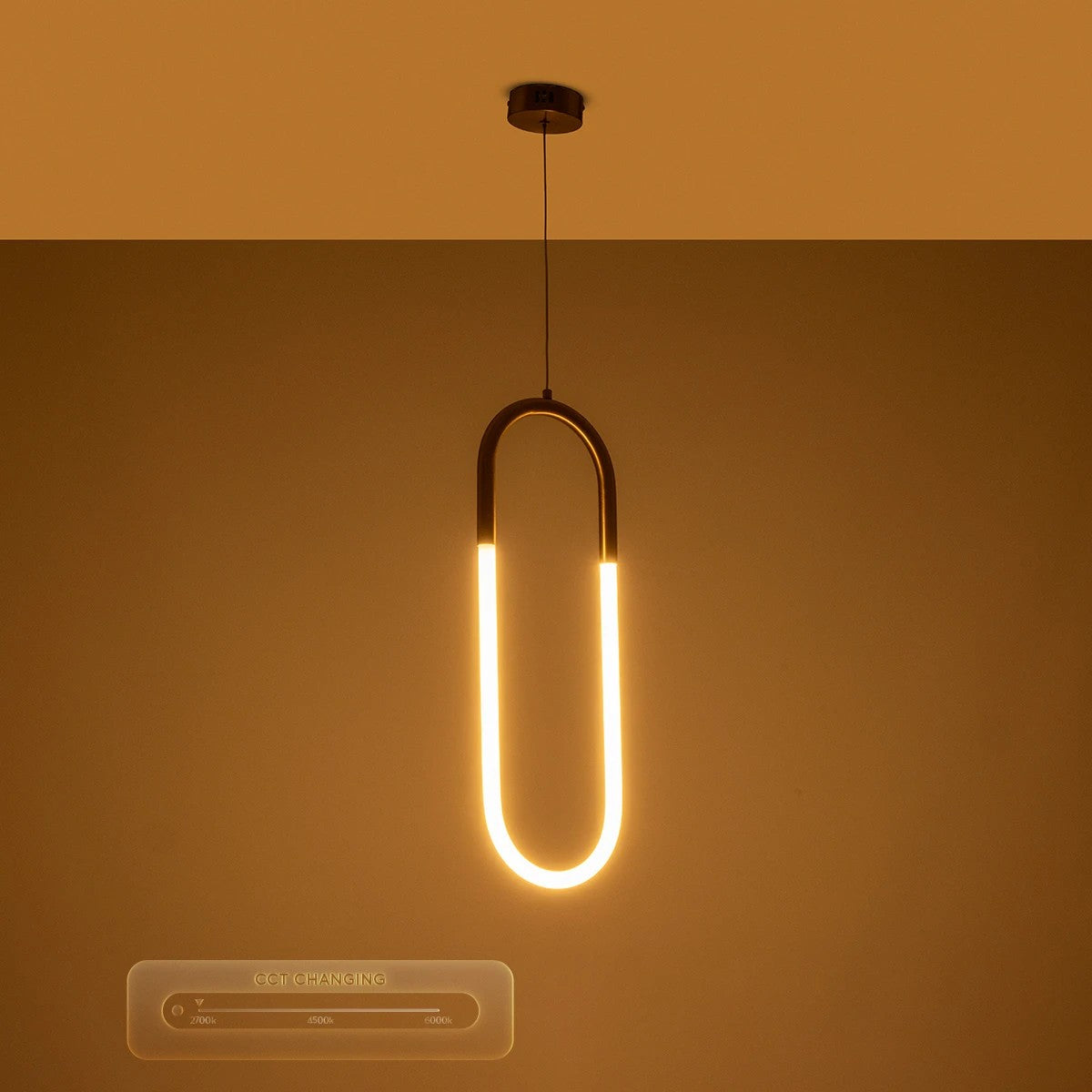 kelvo® GLOW KLV-101-0176 Κρεμαστό Φωτιστικό Οροφής LED 18W 1800lm 360° AC 220-240V IP20 Ρυθμιζόμενο Λευκό CCT με On/Off 2700K/4500K/6000K - Lumileds SMD Chip - Χρυσό Πλατίνα - Μ20 x Π2.5 x Υ60cm - 3 Χρόνια Εγγύηση - ledmania.gr