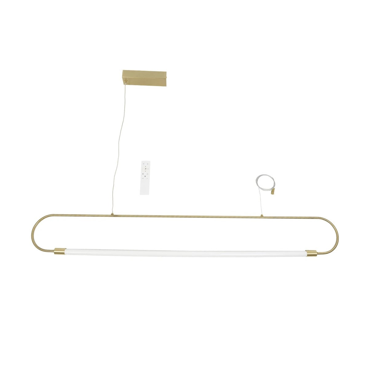 kelvo® GLOW KLV-101-0177 Κρεμαστό Φωτιστικό Οροφής LED 15W 1500lm 360° AC 220-240V IP20 Ρυθμιζόμενο Λευκό CCT με Χειριστήριο από 2700K έως 6000K Dimmable - Lumileds SMD Chip - Χρυσό Πλατίνα - Μ120 x Π3 x Υ17cm - 3 Χρόνια Εγγύηση - ledmania.gr