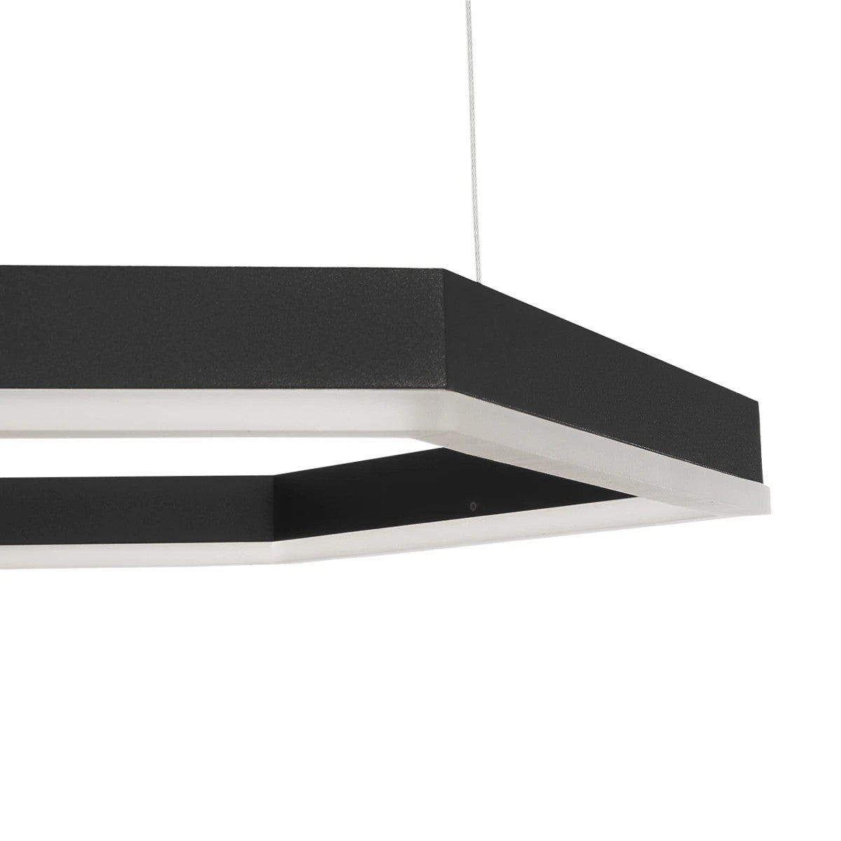 kelvo® LEXAGON KLV-101-0179 Κρεμαστό Φωτιστικό Οροφής LED 120W 12000lm 200° AC 220-240V IP20 Ρυθμιζόμενο Λευκό CCT με Χειριστήριο από 2700K έως 6000K Dimmable - Lumileds SMD Chip - Μαύρο Ματ - Μ110 x Π90 x Υ110cm - 3 Χρόνια Εγγύηση - ledmania.gr